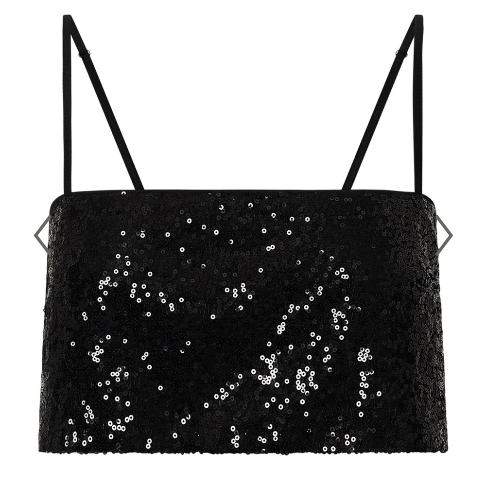 Black sequin cropped top